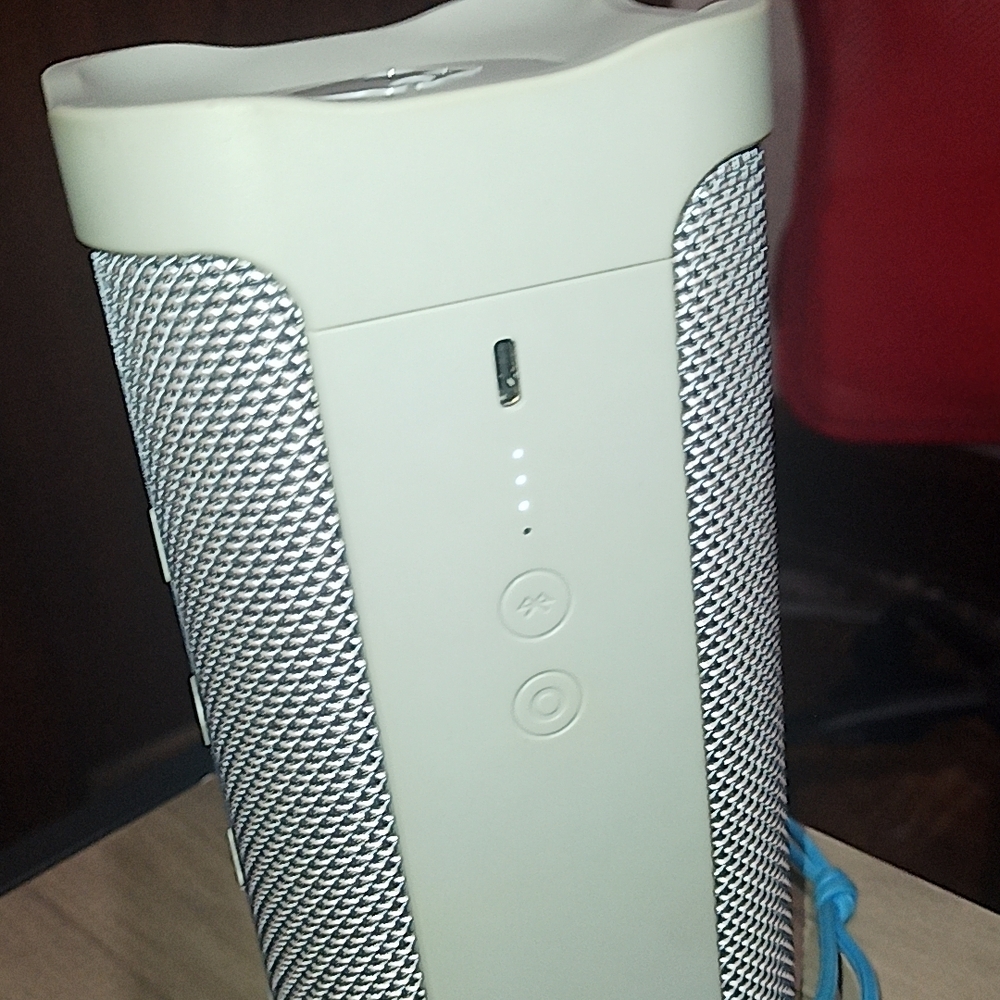 White and Gray Bluetooth Speaker